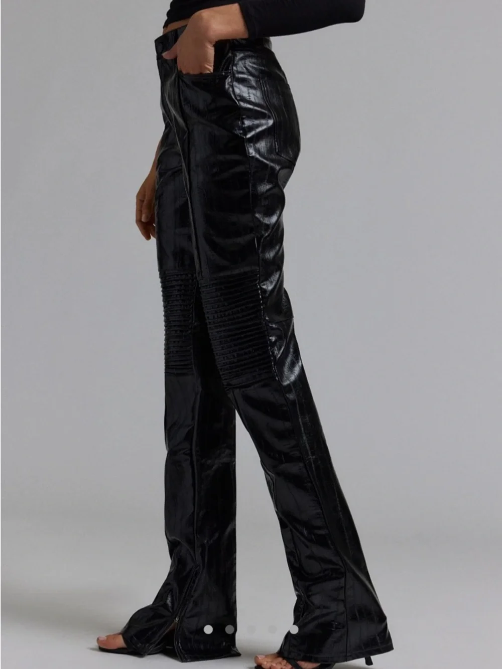 AFRM Dixon Faux Leather Straight Leg Pant - Picture 2 of 5